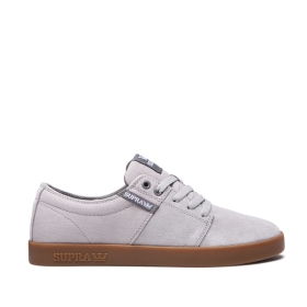 Supra Mens STACKS II Lt. Grey/Grey/gum Low Top Shoes | CA-71006